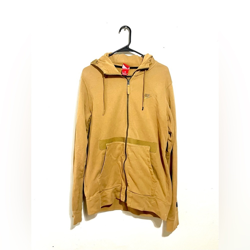 Vintage NIKE AIR / AIR FORCE 1 / AF-1 Tan Hoodie Sweatshirt in Size Medium.‎